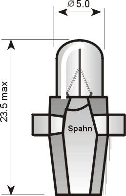 SPAHN GLÜHLAMPEN Лампа накаливания, освещение щитка приборов 2120